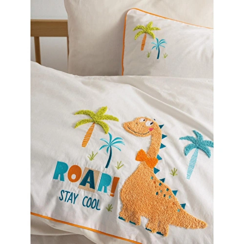 Cotton Box Punch Nakışlı Bebek Nevresim Takımı Kiddo Krem