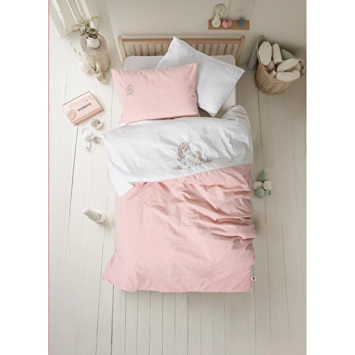 Cotton Box Cuddly Nakışlı Bebek Nevresim Takımı Bonic Beyaz