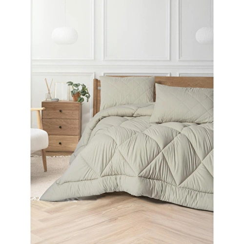 Cotton Box Softwash Çift Kişilik Yorgan Seti Taş 160x200 Lastikli Çarşaf