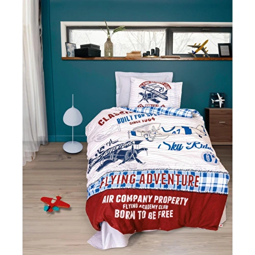 Cotton Box Junior Tek Kişilik Nevresim Takımı Flying Gri