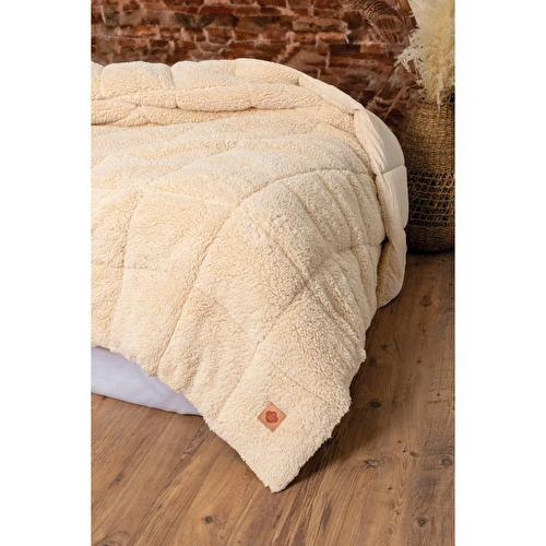 Cotton Box Tek Kişilik Peluş Yorgan Krem 155x215 Cotton Box Tek Kişilik Peluş Yorgan Krem 155x215