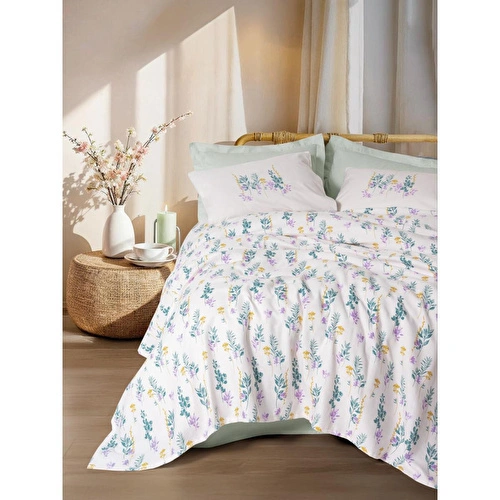 Cotton Box Estiva Tek Kişilik Pike Takımı Twig Mint