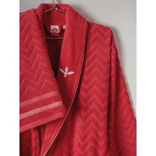 Cotton Box Masculine Aile Bornoz Seti Abel Kırmızı-lacivert