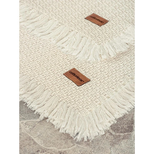 Cotton Box Bath Rug Set Krem 75x125 60x90