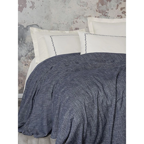 Cotton Box Embrova Şönil Çift Kişilik Yatak Örtüsü/pike Takımı Loom Lacivert Cotton Box Embrova Şönil Çift Kişilik Yatak Örtüsü/pike Takımı Loom Lacivert
