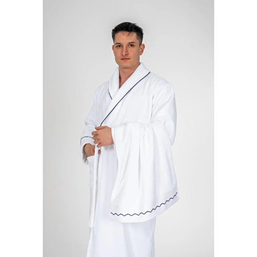 Cotton Box Classic Bornoz Seti Josina Beyaz Erkek L/xl