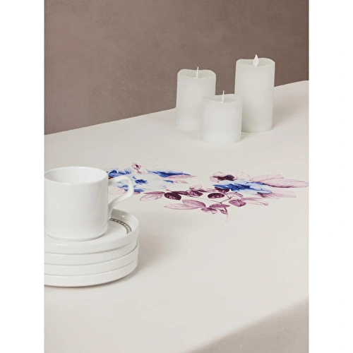 Cotton Box Pano Baskılı Masa Örtüsü Grazra Lila 170x170