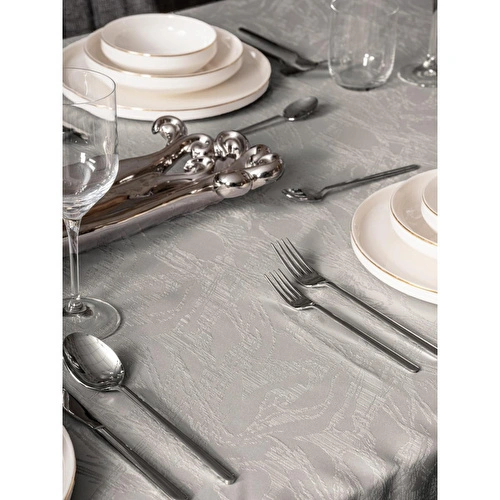 Cotton Box Jakarlı Dertsiz Masa Örtüsü Lavinia Gri 155x220