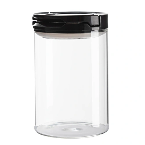 Mudo Home Cam Kavanoz Vakumlu Kapak Si̇yah 1300 Ml