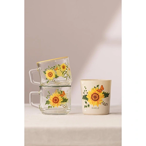Rakle Sun Flower Stackable 3'lü Hediye Seti 180 Cc