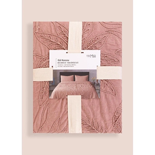 The Mia Çift Kişilik Yatak Örtüsü Seti 3 Parça Gül Kurusu The Mia Çift Kişilik Yatak Örtüsü Seti 3 Parça Gül Kurusu