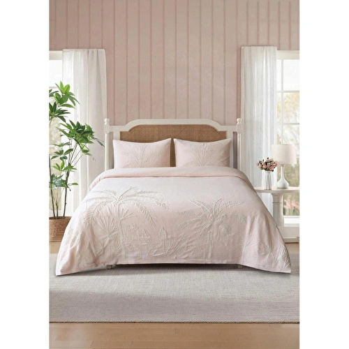 The Mia Çift Kişilik Yatak Örtüsü Seti 3 Parça Pudra