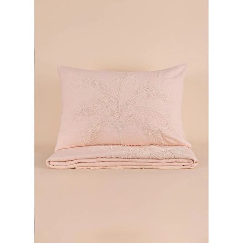 The Mia Çift Kişilik Yatak Örtüsü Seti 3 Parça Pudra
