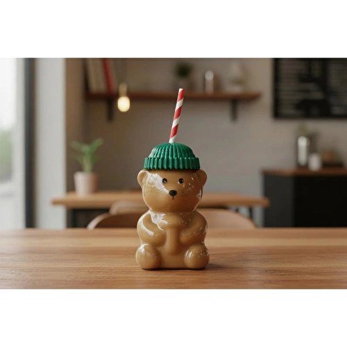 Cornella Bear Cam Barista Soğuk Ayıcıklı İçecek Bardağı 550 Ml