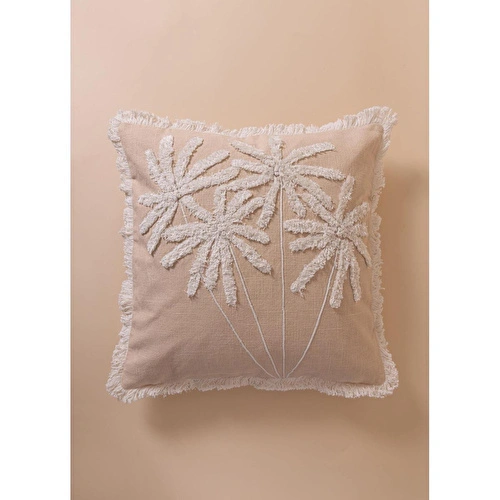 The Mia Bohem Palmiye Desenli Kırlent Pudra 45 X 45 Cm