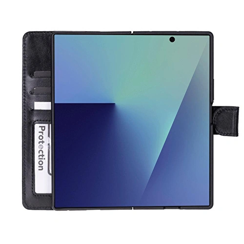 Bloominbag Aurelio Siena Onyx Black Samsung Galaxy Z Fold7 Cüzdan Kılıf