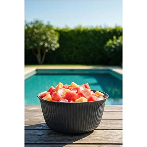 Vienev 3'lü 3 Litre Plastik Karıştırma Ve Saklama Kase Seti Antrasit