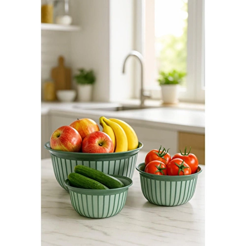 Vienev 3'lü Linea Kase Seti Yeşil 1x(1, 2, 3 Li̇tre)