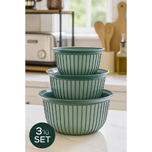 Vienev 3'lü Linea Kase Seti Yeşil 1x(1, 2, 3 Li̇tre)