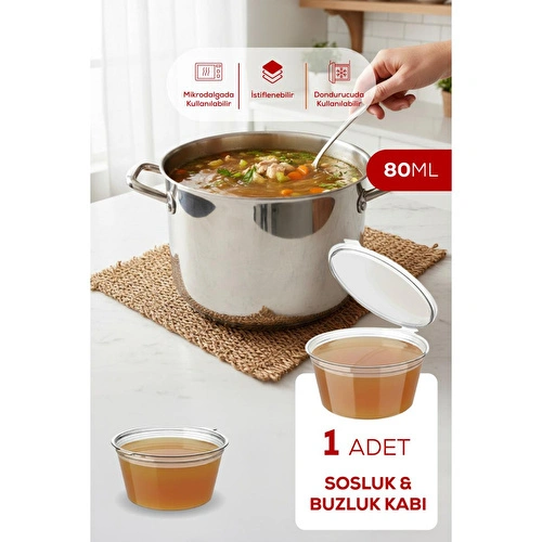 Vienev 1’li Dondurucuya Uygun Saklama Kabı – 80 Ml İlik, Tavuk Suyu, Sos Ve İlaç Saklama Kabı