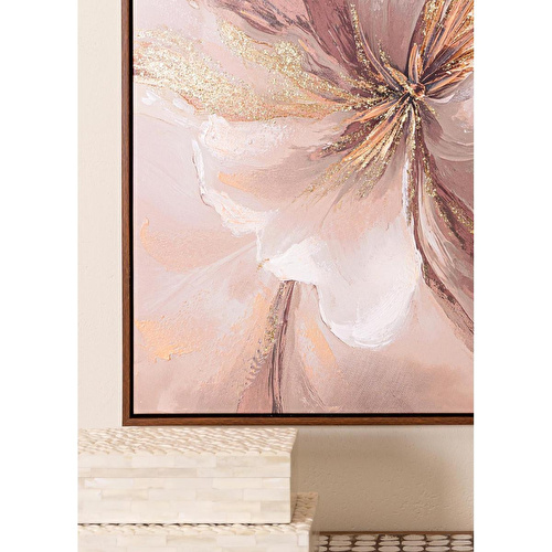The Mia Neutral Floral Kanvas Tablo 70x100 Cm Tbl0106