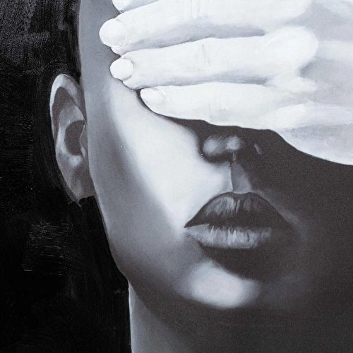 Mudo Home Abstract Women In Black Yağli Boya Tablo 120x120cm