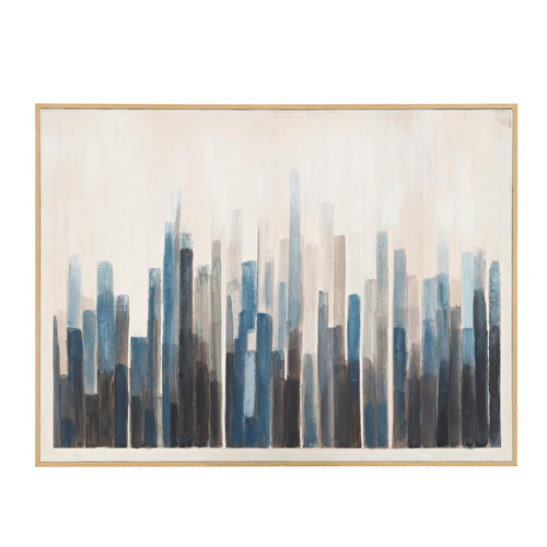 Mudo Home Blue Strata Çerçeveli̇ Yağliboya Tablo 90x120 Cm