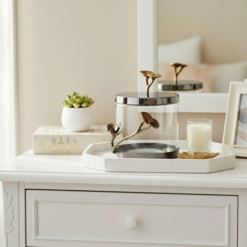 Cornella Rose Dekoratif Cam Kavanoz Silver - Gold Küçük Ağız:12 Cm X Boy:12 Cm X Tüm:16 Cm Cornella Rose Dekoratif Cam Kavanoz Silver - Gold Küçük Ağız:12 Cm X Boy:12 Cm X Tüm:16 Cm