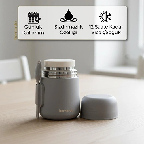 Bernardo Duo Yemek Termosu 500 Ml Gri