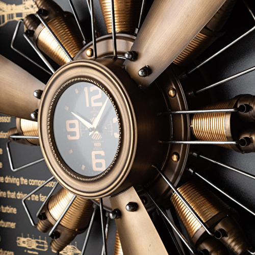 Mudo Home Elica Gold Duvar Saati̇ 80x15x96cm Mudo Home Elica Gold Duvar Saati̇ 80x15x96cm