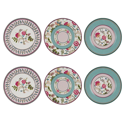 Lucky Art Florine Bone 20 Cm 6lı Tabak Seti