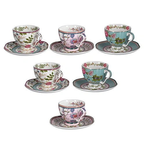 Lucky Art Florine Bone 6lı Kahve Fincan Seti