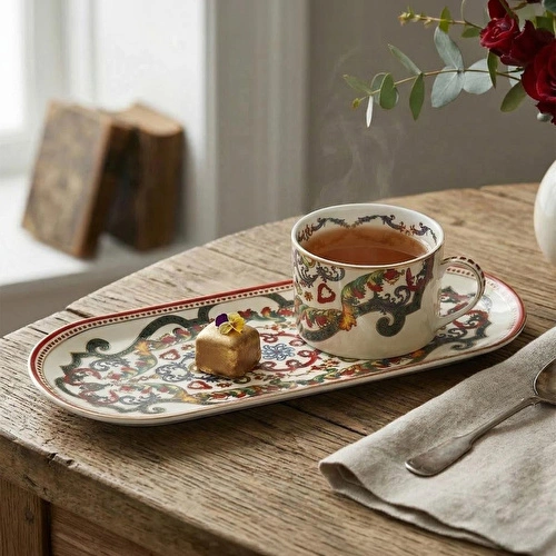 Lucky Art Velora Bone Tek Kisilik Tepsili Cay Fincan Seti