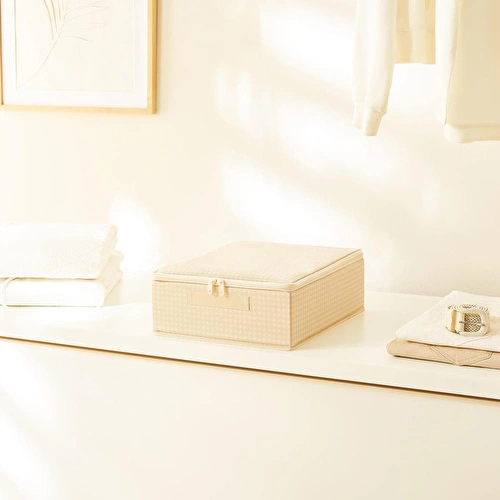 Home Wave Bej Pötikare Destekli Kutu Hurç 31 X 38 X 12 Cm