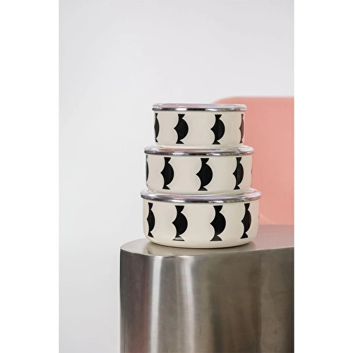 Emaylabxpeppythings Milky Emaye Üçlü Saklama Kabı Seti (ocaklarda Kullanilabi̇li̇r)