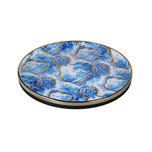 Lucky Art Blue Heritage Dekoratif Tepsi 36cm