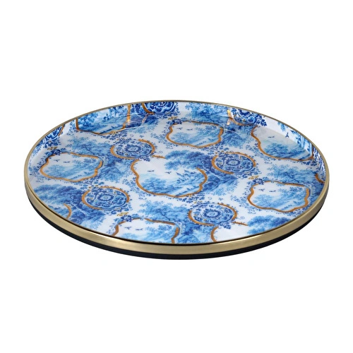 Lucky Art Blue Heritage Dekoratif Tepsi 41cm