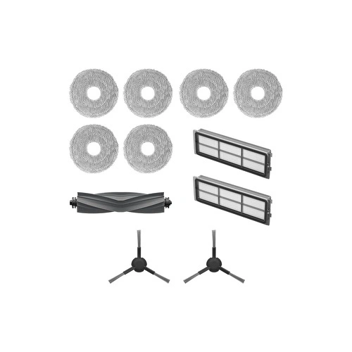 Dreame L10s Pro Gen 2 Için Aksesuar Seti 1 X Ana Fırça（kauçuk）+2 X Yan Fırça+2 X Toz Kutusu Filtresi+3 X Çift Paspas Bezi（6 Adet)