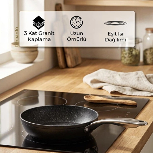 Bernardo Chef Line Granit Tava Siyah 22cm