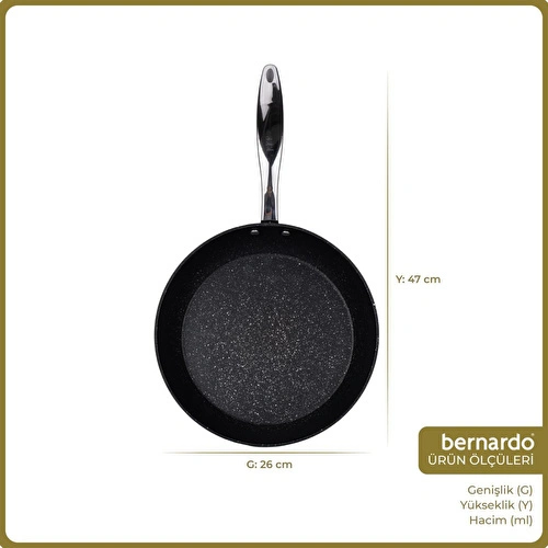 Bernardo Chef Line Granit Tava Siyah 26cm