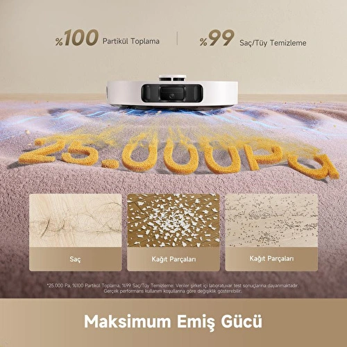 Dreame D30 Ultra Robot Süpürge Beyaz, 25.000pa Emiş Gücü