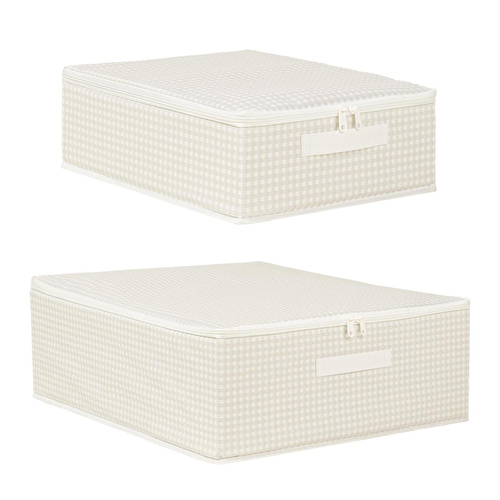 Home Wave 2'li Gri Pötikare Destekli Kutu Hurç Set 31 X 38 X 12 + 45 X 55 X 18 Cm