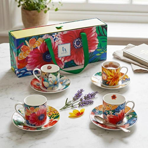 Lucky Art Vivelle Bone 4’lü Kahve Fincanı Seti 100 Ml