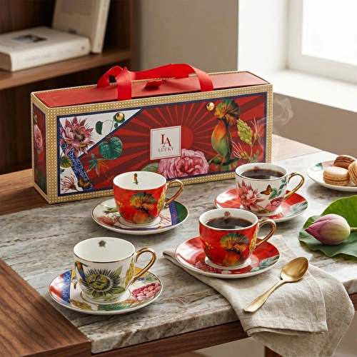 Lucky Art Liorine Bone 4’lü Kahve Fincanı Seti 90 Ml