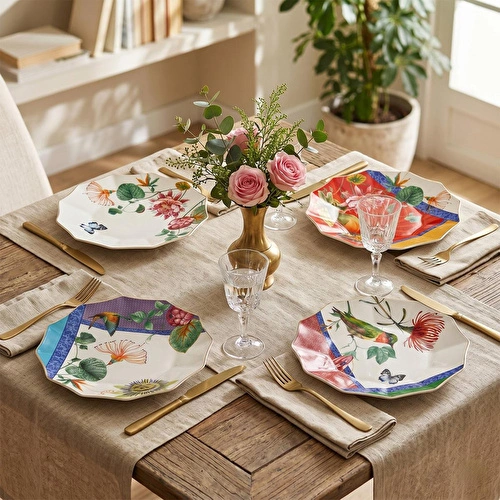 Lucky Art Liorine Bone 22 Cm 4’lü Tabak Seti