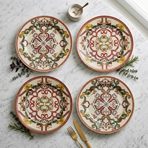 Lucky Art Velora Bone 4’lü Servis Tabağı Seti 27 Cm