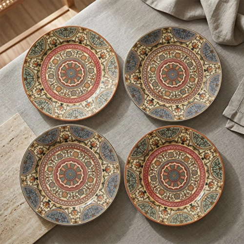 Lucky Art Rosea Bone 4’lü Servis Tabağı Seti 27 Cm