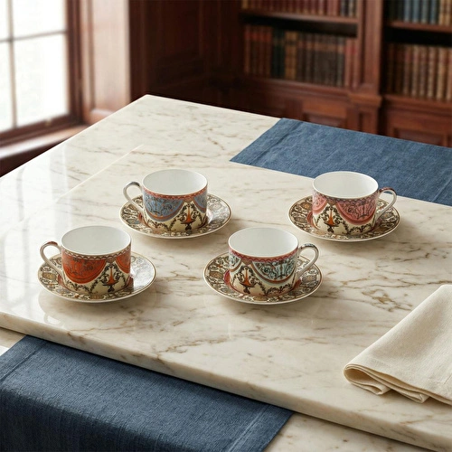 Lucky Art Rosea Bone 4’lü Çay Fincanı Seti 180 Ml