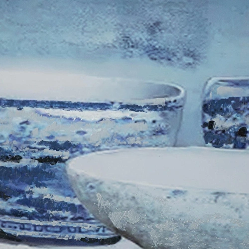Mudo Home Blue Vessel Çerçeveli̇ Yağliboya Tablo 63x93 Cm
