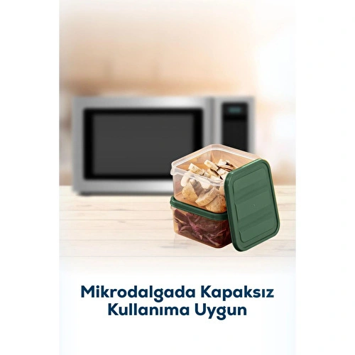 Vienev 10'lu Buzdolabı Düzenleyici Organizer Mikrodalgaya Uygun Difriz Saklama Kabı Yeşil